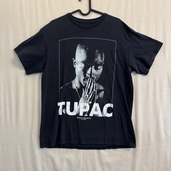 Tupac Shakur T Shirt Sz M Black 1971-1996 2PAC Portrait Double Sided  2012 - Picture 1 of 5
